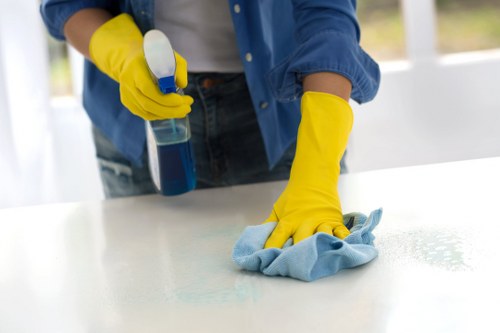 Commercial hard floor cleaning in an Oho workspace or shop